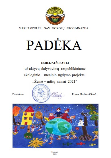 Padėka Emilijai